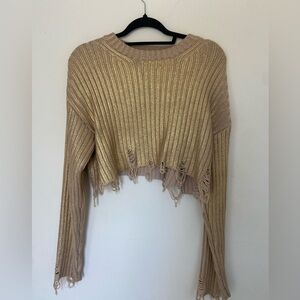 Zara Cropped Metallic Sweater
